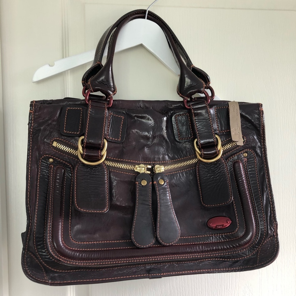 Chloe Burgundy Leather Handbag